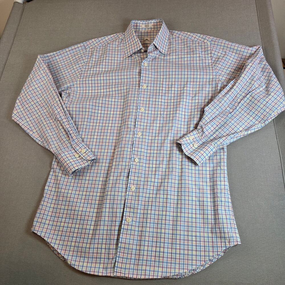 Peter Millar Plaid Button Down Shirt Men’s Size M 100% Cotton Long Sleeve